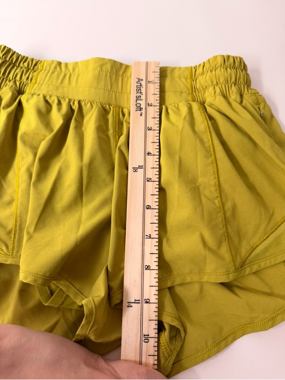 Lululemon Hotty Hot 2.5” Low Rise Shorts | Mustard Yellow Athletic Shorts - Picture 10 of 11